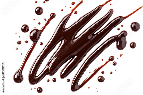 chocolate sauce isolated on white background