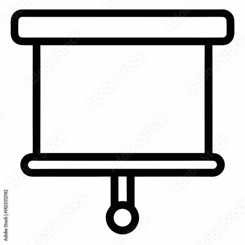 Presentation Screen black outline icon without background