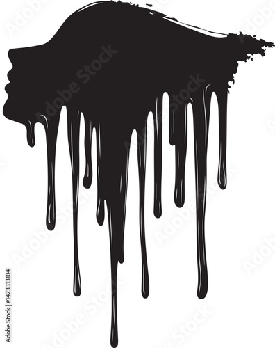 Dripping Effect Silhouette Vector Illustration