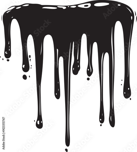 Dripping Effect Silhouette Vector Illustration