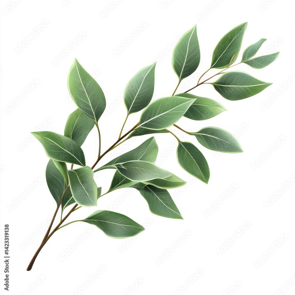 Fototapeta premium green leaves isolated on white
