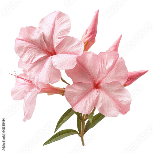 Tableau sur toile Pink oleander flowers in bloom nature setting botanical photography close-up vie