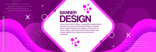 Abstract Modern Banner Design with Fluid Shapes and Vibrant Gradient Colors
