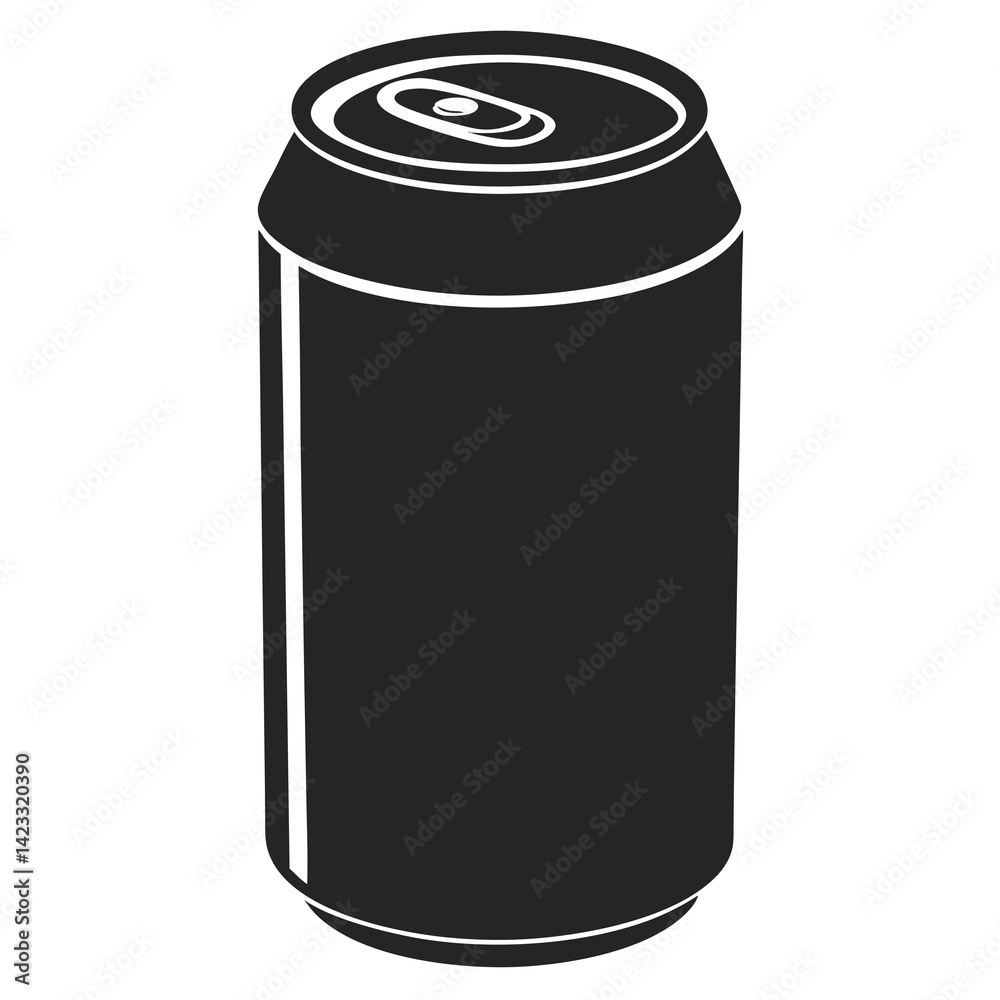 Soda Can Tab silhouette vector illustration Soda Can Tab silhouette vector illustration