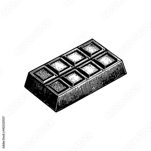 Vector engraving style illustration of a Chocolate Bar