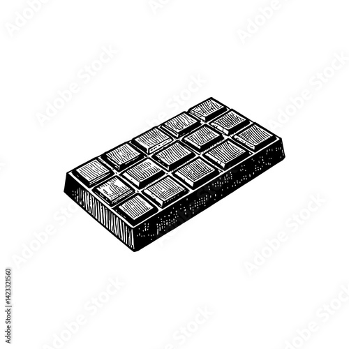 Vector engraving style illustration of a Chocolate Bar
