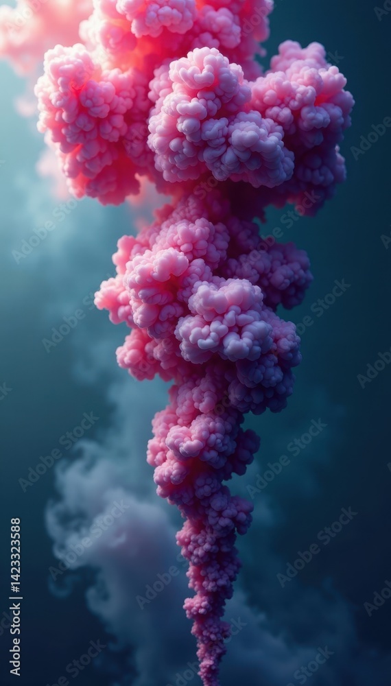 Fototapeta premium Immense smoke plume, swirling upward, endless loop, loop, wispy