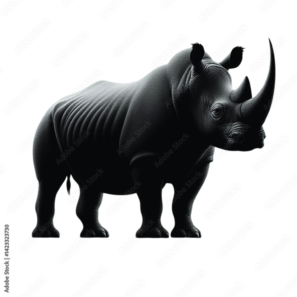 Naklejka premium Silhouette Rhinoceros vector design