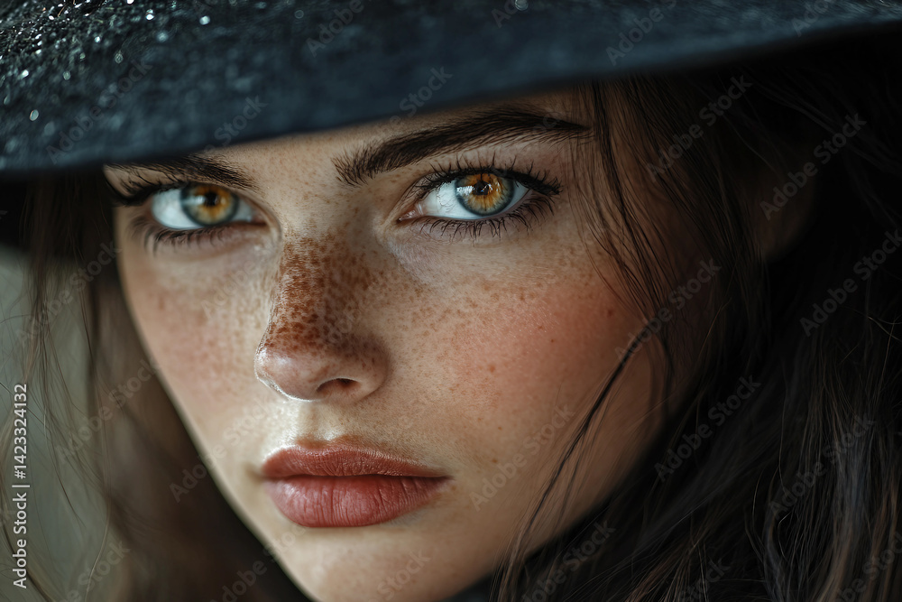 Classic Portrait of Mysterious scary Witch with Captivating glowing Eyes, Generative AI design Classic Portrait of Mysterious scary Witch with Captivating glowing Eyes, Generative AI design