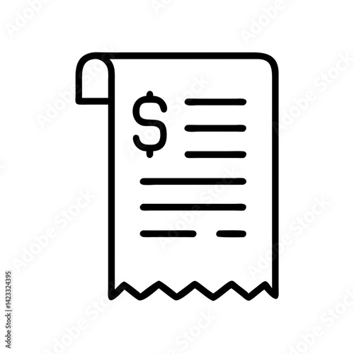 Receipt icon depicting Black Friday payments and bonuses  