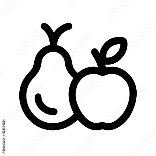 Apple and Pear Nutrition Icon Design