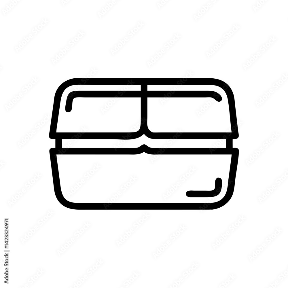 Bento Box with Two Sections Icon Design Bento Box with Two Sections Icon Design