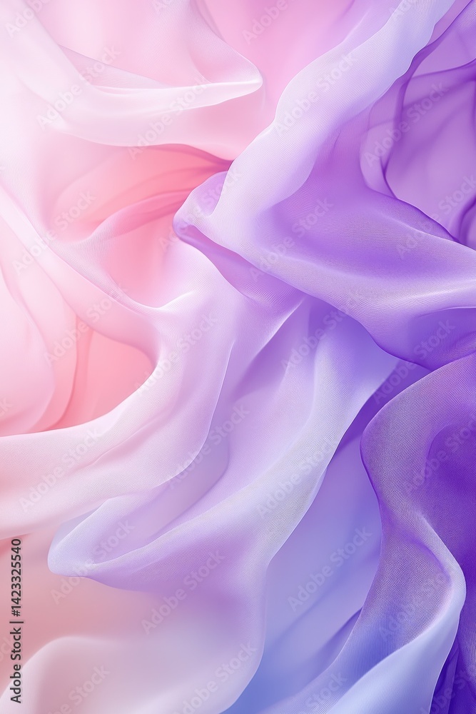 Fototapeta premium An abstract gradient background that softly transitions through pastel hues of lavender, blush pink, and light blue.