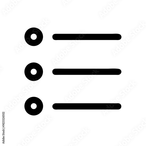 Bullet List with Lines Icon Design