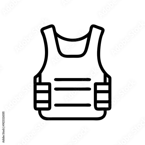 Bulletproof Vest or Body Armor Icon Design