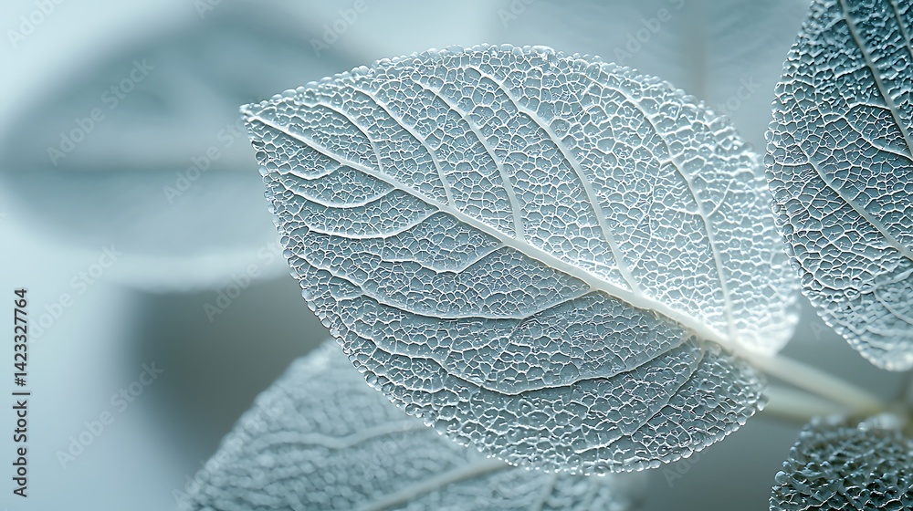 Peppermint leaves delicately sculpted from stone high resolution picture