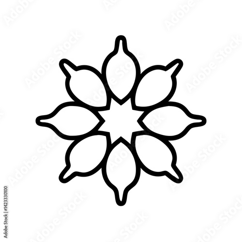 Decorative Flower Pattern with Central Core Icon Design
