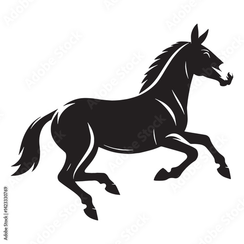 Single-color mule silhouette optimized for high-impact visuals – mule silhouette – mule vector – mule illustration – silhouette of mule – mule icon

