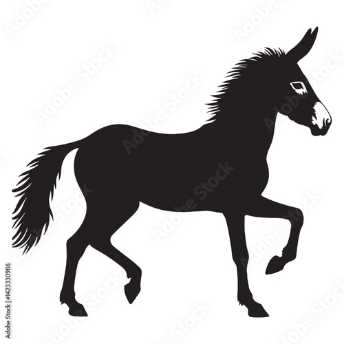 Balanced mule illustration rendered in precise vector silhouette – mule silhouette – mule vector – mule illustration – silhouette of mule – mule icon

