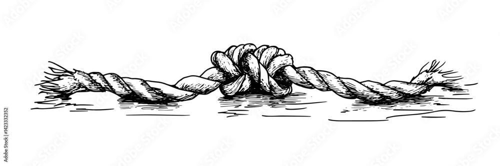 Ταπετσαρία knotted rope hand drawn strong connection vector illustration