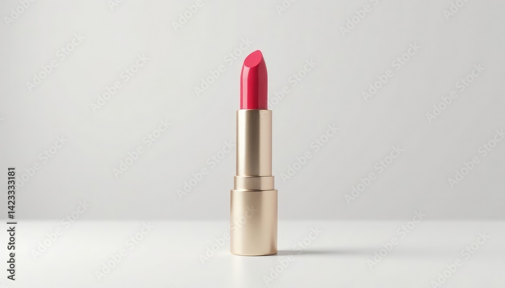 Elegant lipstick tube, pristine white backdrop, background, isolated, surface Elegant lipstick tube, pristine white backdrop, background, isolated, surface
