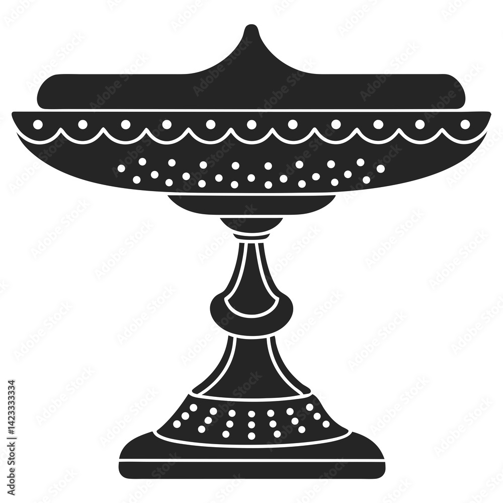 Cake Stand silhouette vector illustration Cake Stand silhouette vector illustration