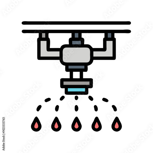 Fire Sprinkler System Icon Design