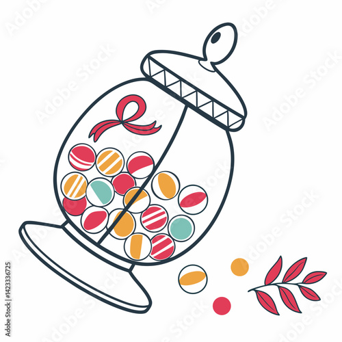 Candy Jar silhouette vector illustration