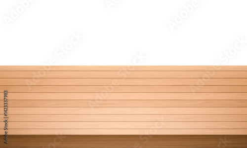 Fototapeta Naklejka Na Ścianę i Meble -  View of wood or wooden table top corner Isolated on white background