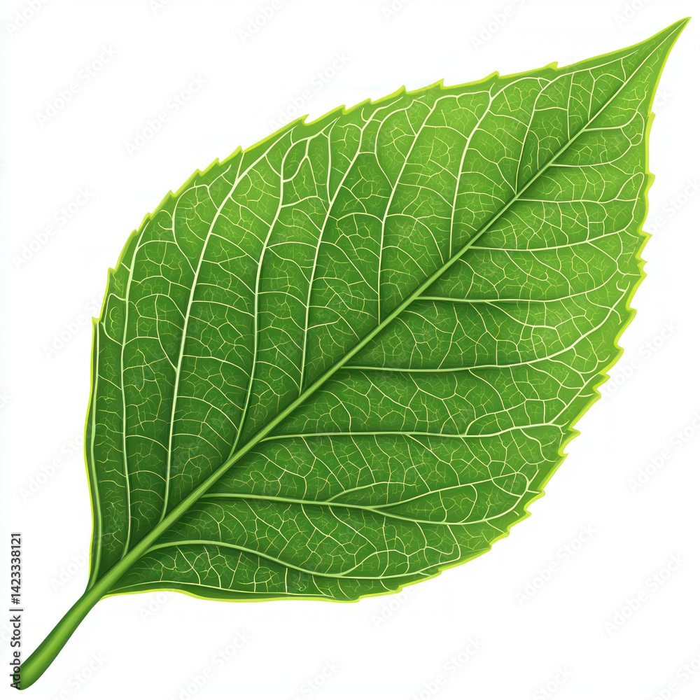 Obraz premium green leaf isolated on white background