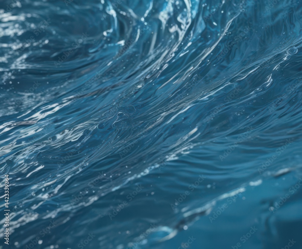 Obraz premium Abstract blue water background with flowing ripples and swirls Liquid texture with dynamic movement , cyan, fluid, surface