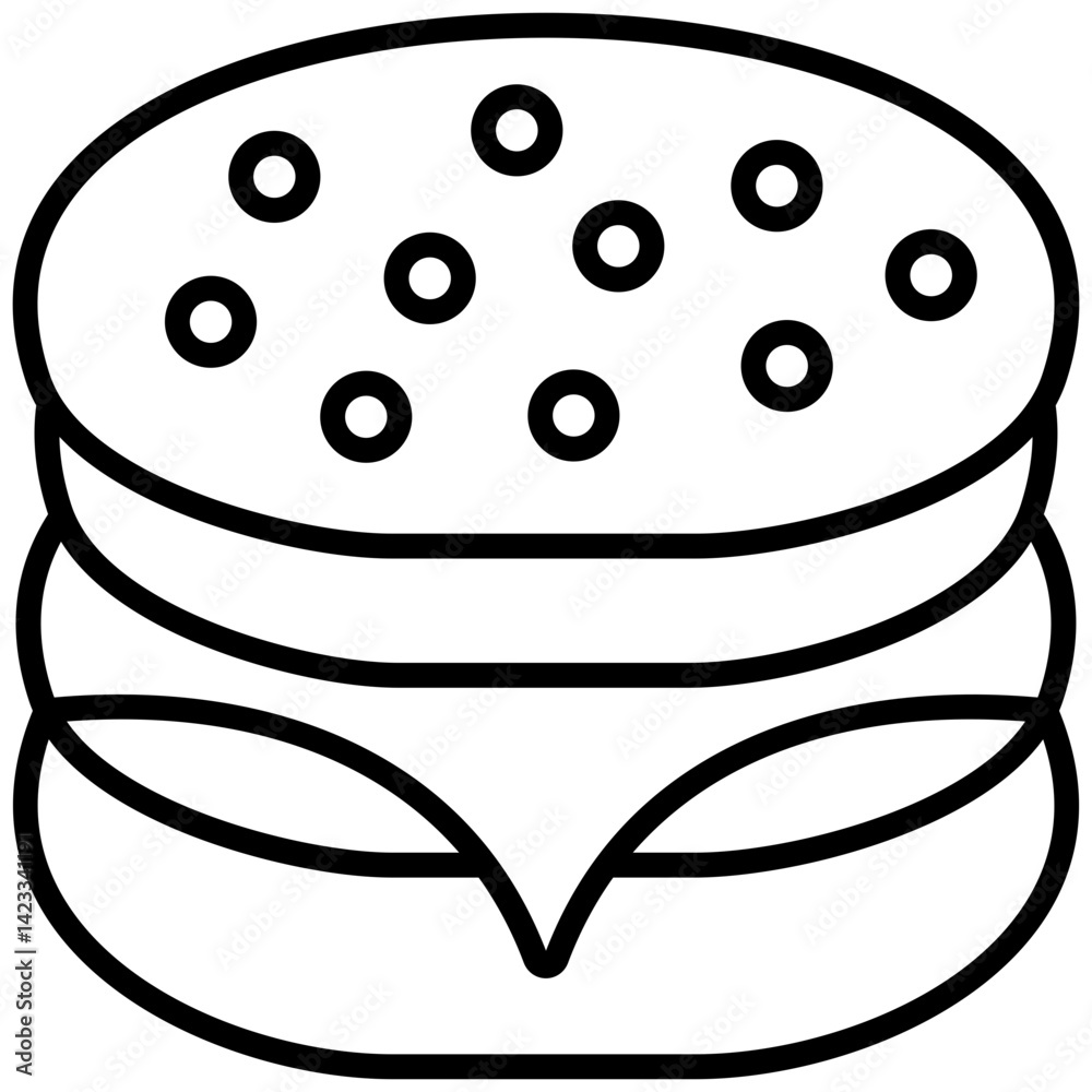 Obraz premium Burger line icon
