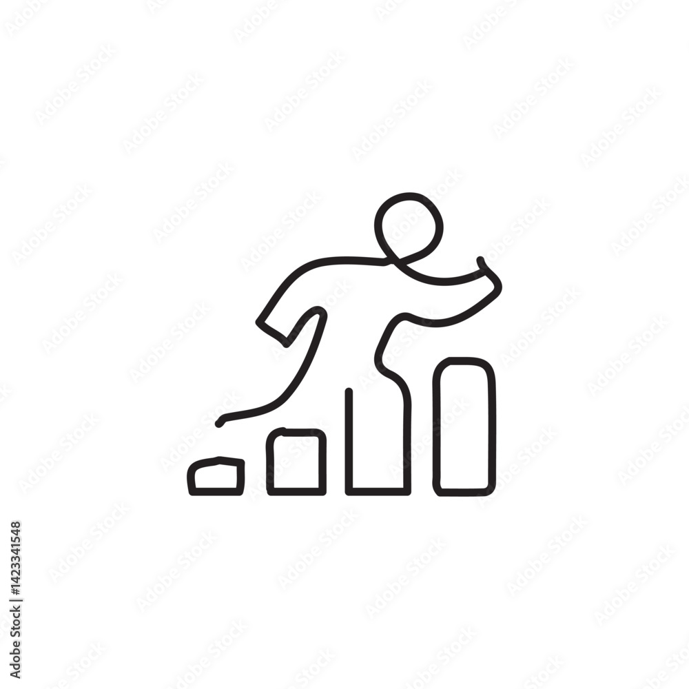 vector illustration of coaching elements in one line style vector illustration of coaching elements in one line style