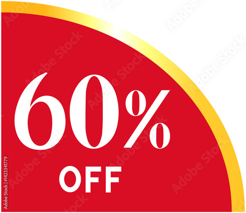 60% Special offer red ribbon corner
