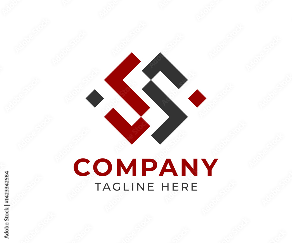 Obraz premium Modern Geometric Initial S Letter Logo Design