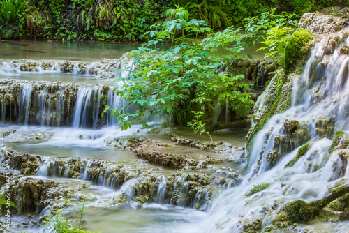 Turquoise water of Krushuna waterfalls, Bulgaria