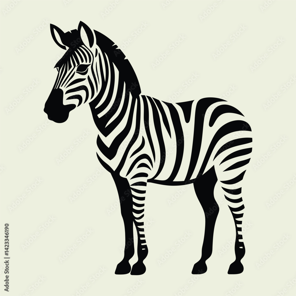 Fototapeta premium Zebra Silhouettes, Stripe