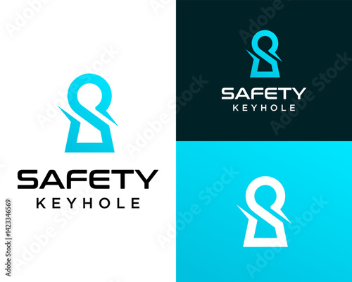 Logo design about monogram letter S and keyhole.