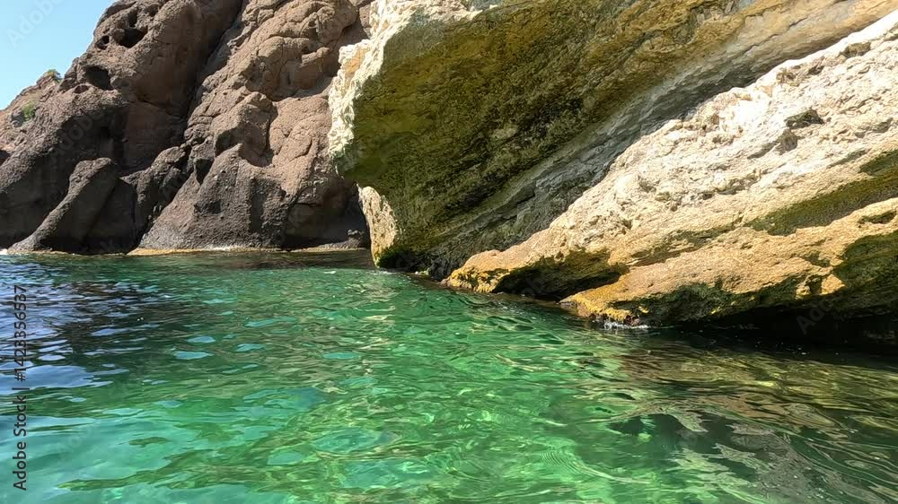 Cave, Sea, Coastline: Natural Arch and Clear Water in Greece. Cave, Sea, Coastline: Natural Arch and Clear Water in Greece.