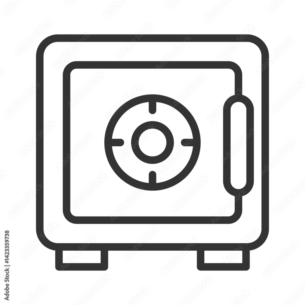 Safes icon in a line style. A modern and minimalist financial icon. Safes icon in a line style. A modern and minimalist financial icon.