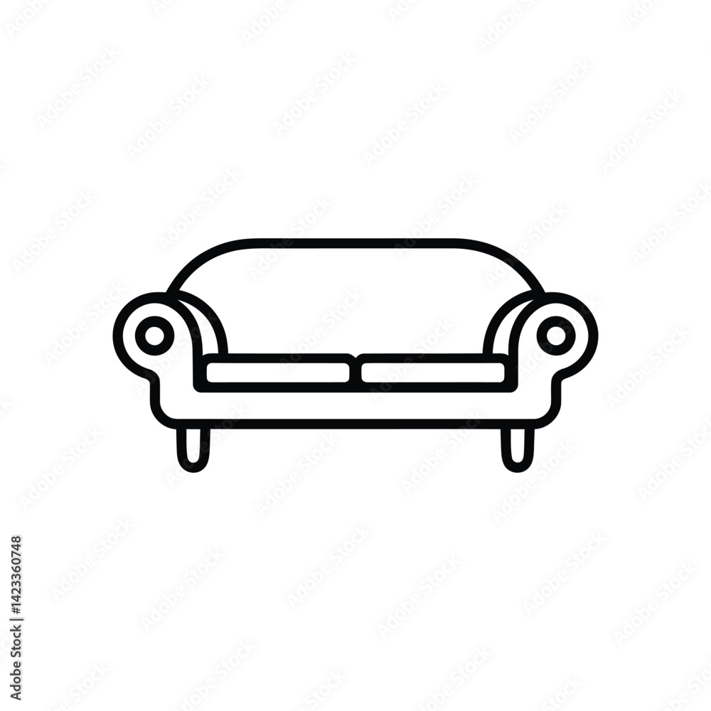 Sofa Icon Design Vector Template And Illustration Sign And Symbol