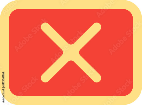 Cancel Presentation Rounded Outline And Fill Icon