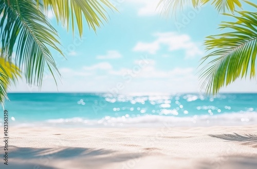 tropical beach with palm trees