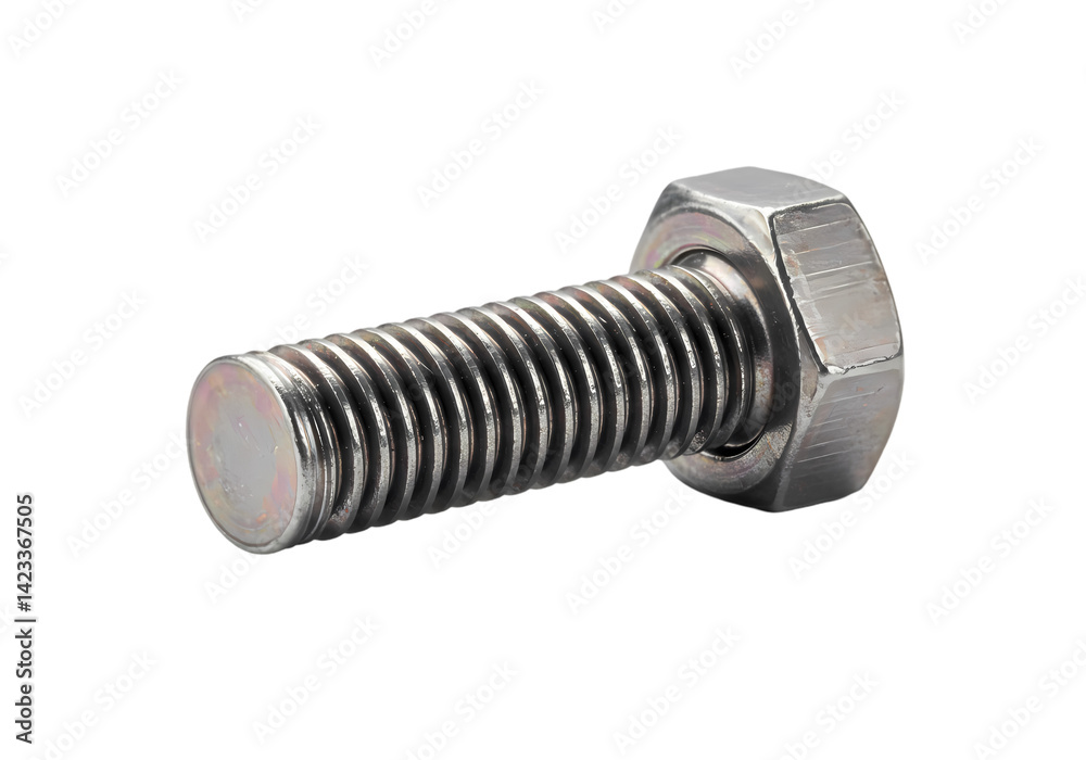 High-Resolution Image of a Bolt and Nut: Close-up Photo on Transparent  background