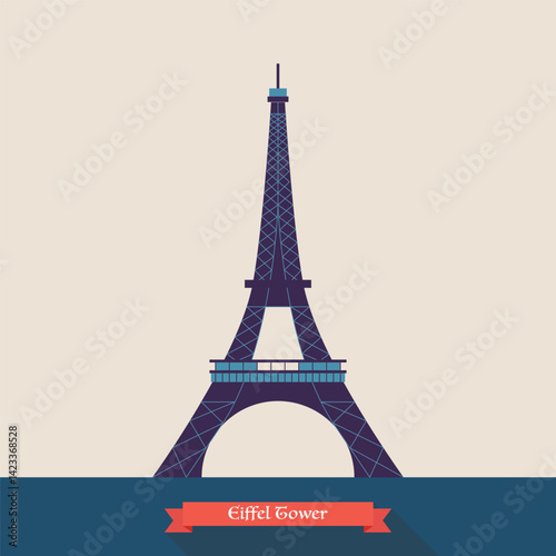 Eiffel tower vector logo