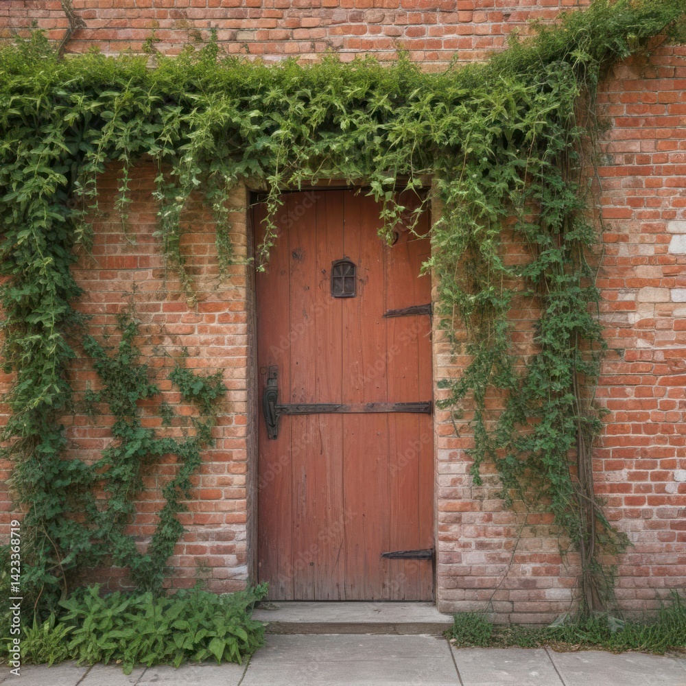old wooden door with ivy old wooden door with ivy