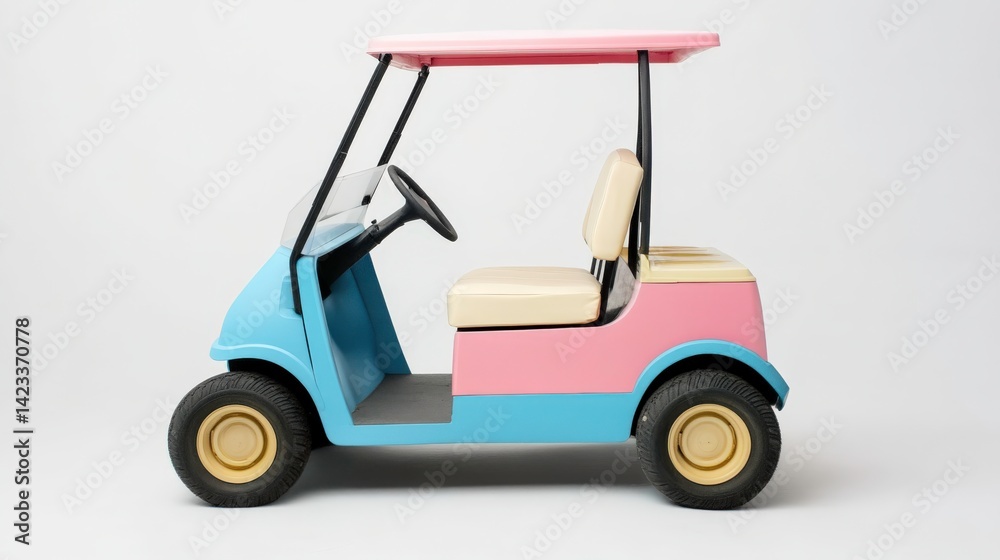 Eco-Friendly Cart with Pastel Colors on White Background Eco-Friendly Cart with Pastel Colors on White Background