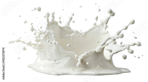 Obraz na płótnie White cream or milk drop splash levitating on white background. Hygiene, skin care concept cut-out, clipping path, transparent w salonie