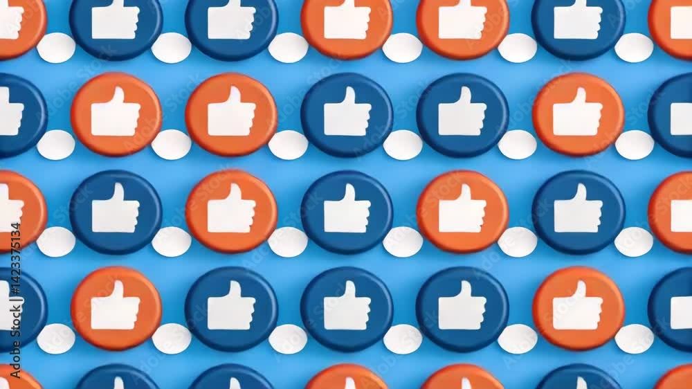 A seamless pattern featuring social media icons for engagement actions like comment and share., for influencer marketing and content creation.