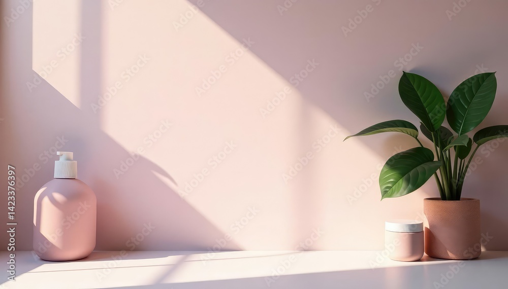 Clean minimalist backdrop, perfect for cosmetics , clean, glossy, product